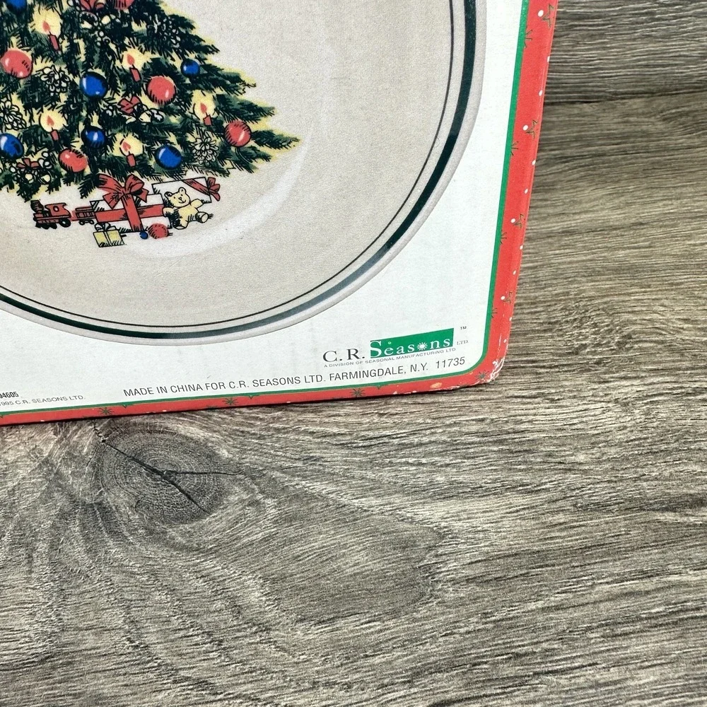 CR Seasons 16 Pcs Christmas Tree Stoneware Dinner Set Dishes Bowls Cups Platters